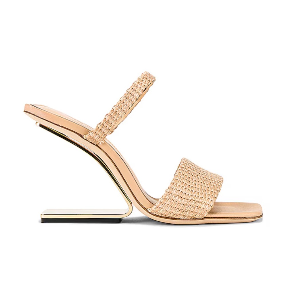 Cult Gaia Rene Sandal Mules - Tan Raffia - Size 9